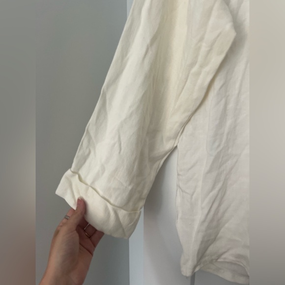 Nasty Gall Off White Oversized Beach Shirt Size 8 - Picture 8 of 8